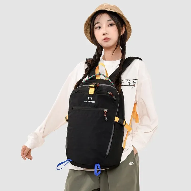 Tas Ransel Wanita Bahan Nylon Warna Hitam Resleting Grosir Import