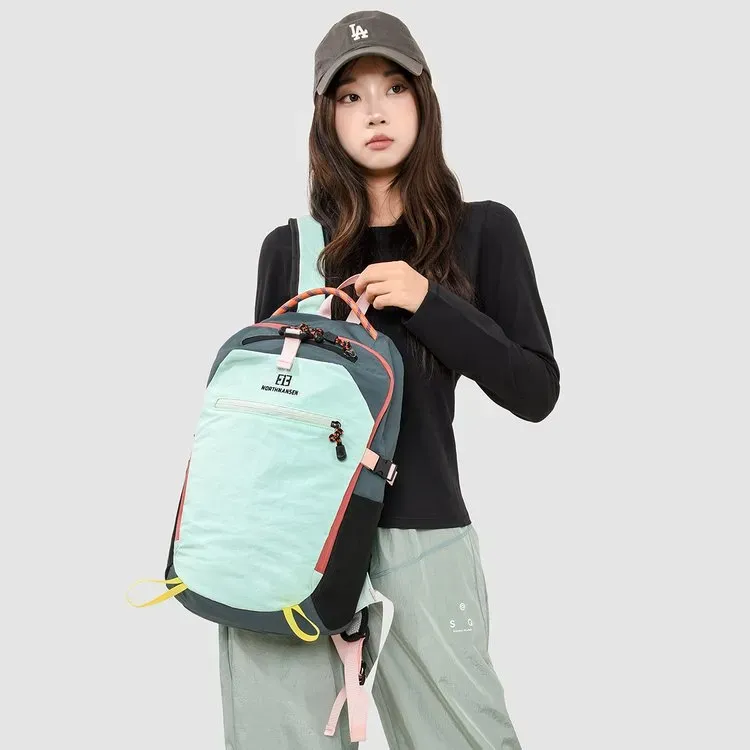 Tas Ransel Wanita Bahan Nylon Warna Hitam Resleting Grosir Import