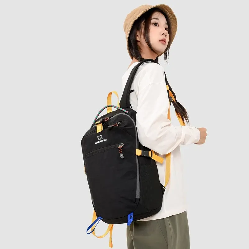 Tas Ransel Wanita Bahan Nylon Warna Hitam Resleting Warna Cokelat Grosir Import