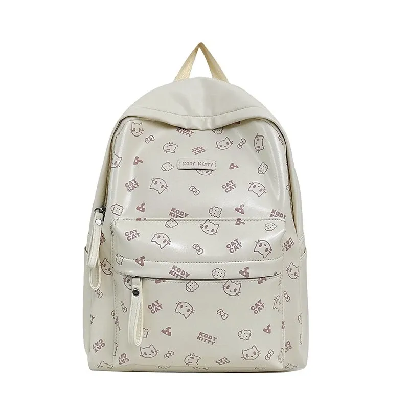 Tas Ransel Anak Bahan PU Sintetis Motif Print Bentuk Kotak Tali Panjang Grosir Import