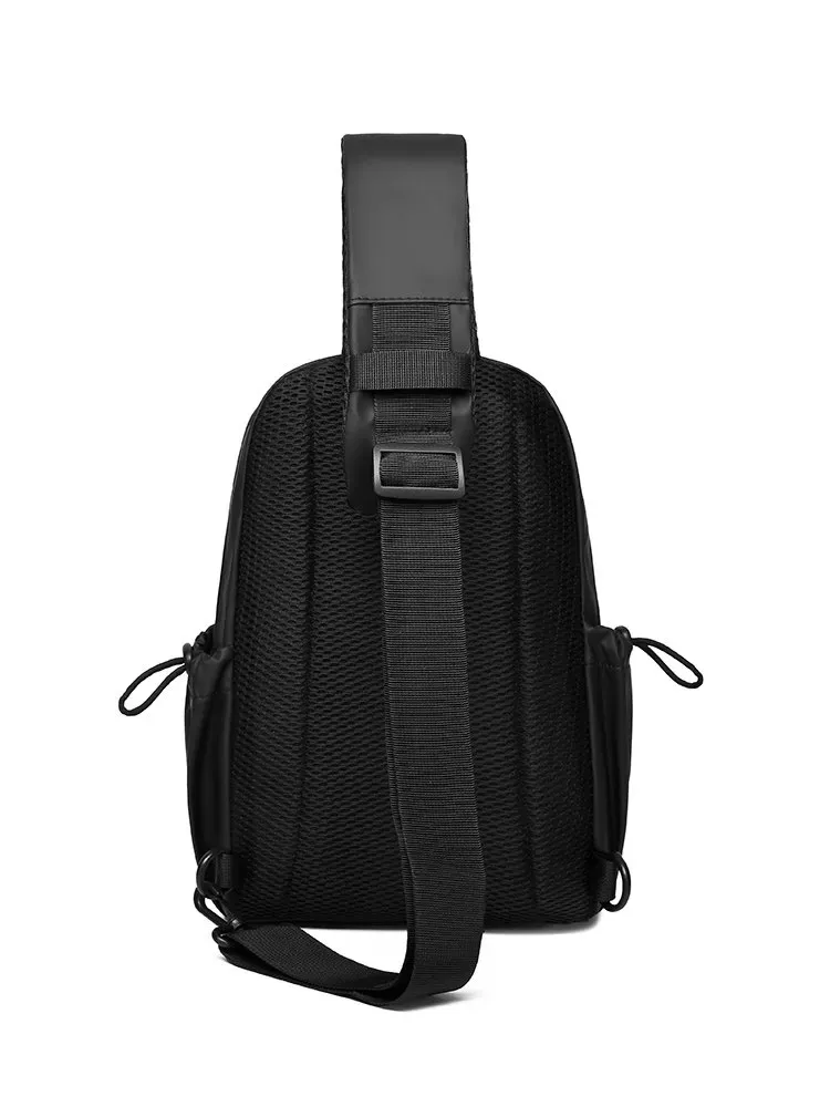 Tas Selempang Pria Bahan Nylon Polos Warna Biru Bentuk Kotak Tali Lebar Resleting Grosir Import