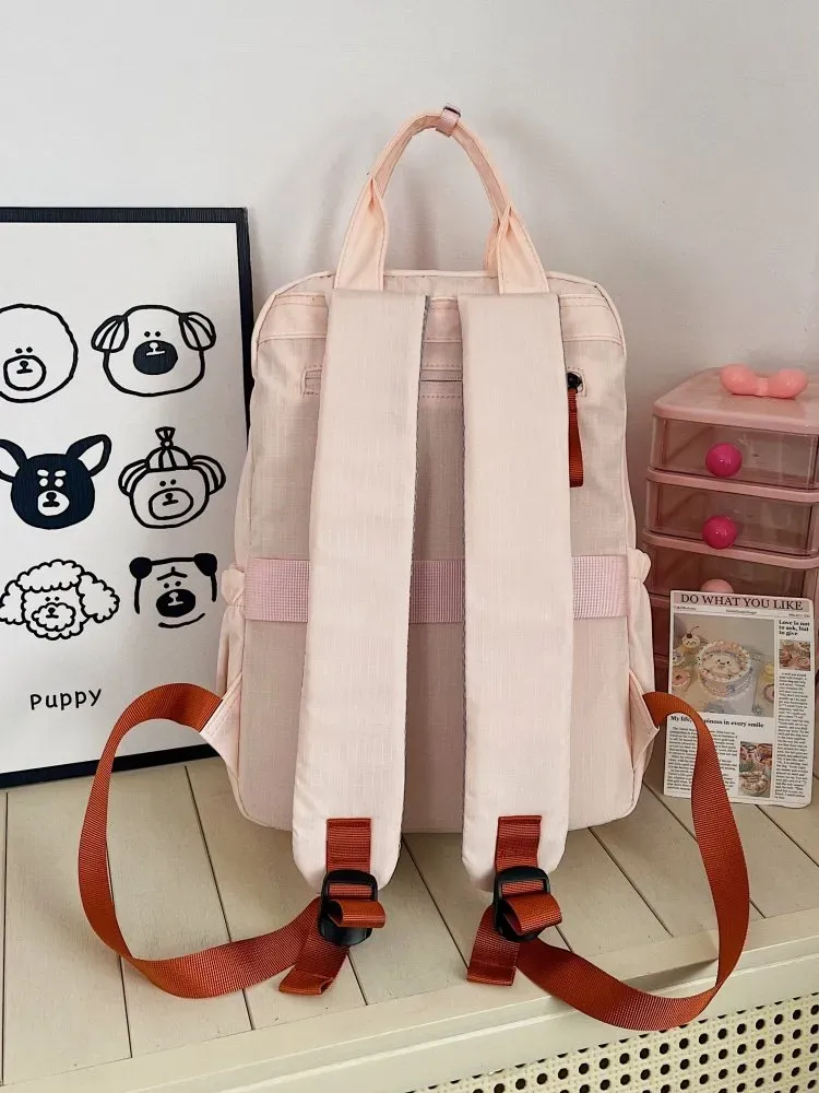 Tas Selempang Wanita Bahan Nylon Polos Warna Abu-Abu Bentuk Kotak Tali Panjang Resleting