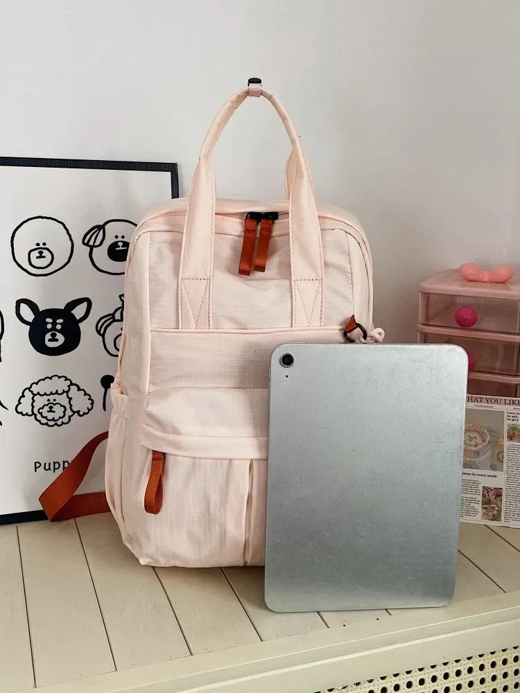 Tas Selempang Wanita Bahan Nylon Polos Warna Abu-Abu Bentuk Kotak Tali Panjang Resleting