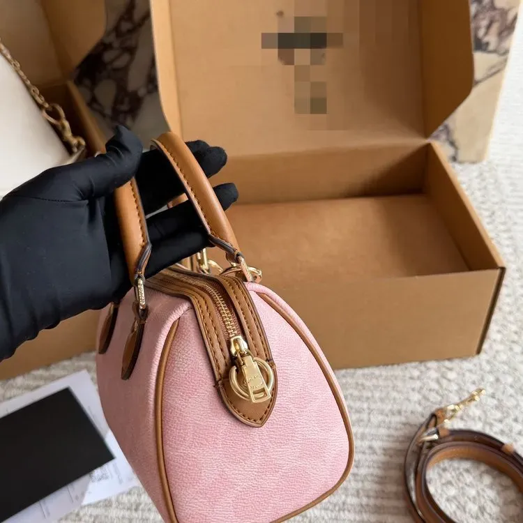 Tas Selempang Wanita Bahan PU Sintetis Polos Warna Pink Bentuk Kotak Tali Model Minimalis
