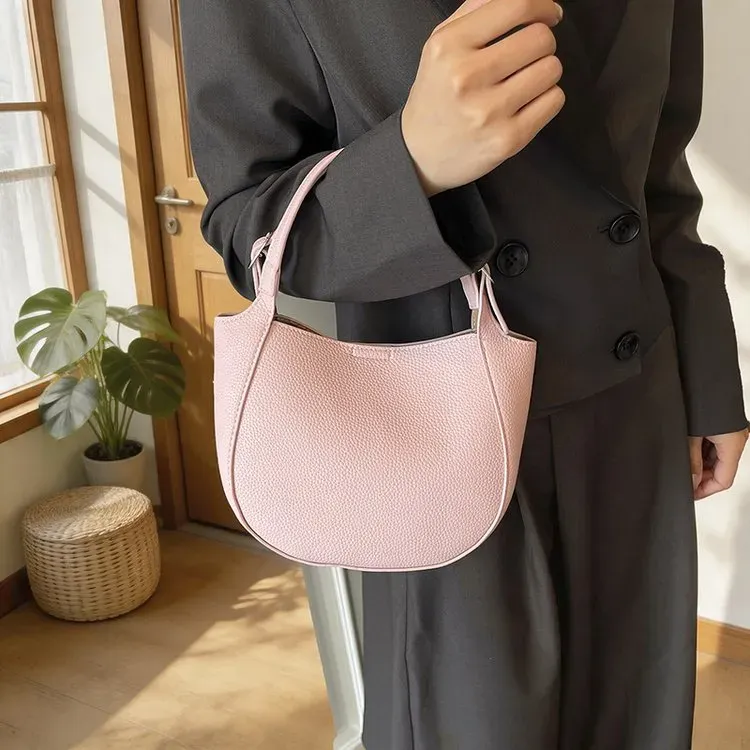 Tas Selempang Wanita Bahan Nylon Polos Warna Biru Bentuk Kotak Tali Panjang Grosir Import