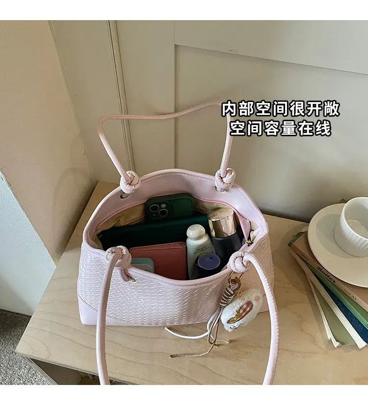 Tas Selempang Wanita Bahan PU Sintetis Motif Print Warna Pink Bentuk Kotak Tali Resleting