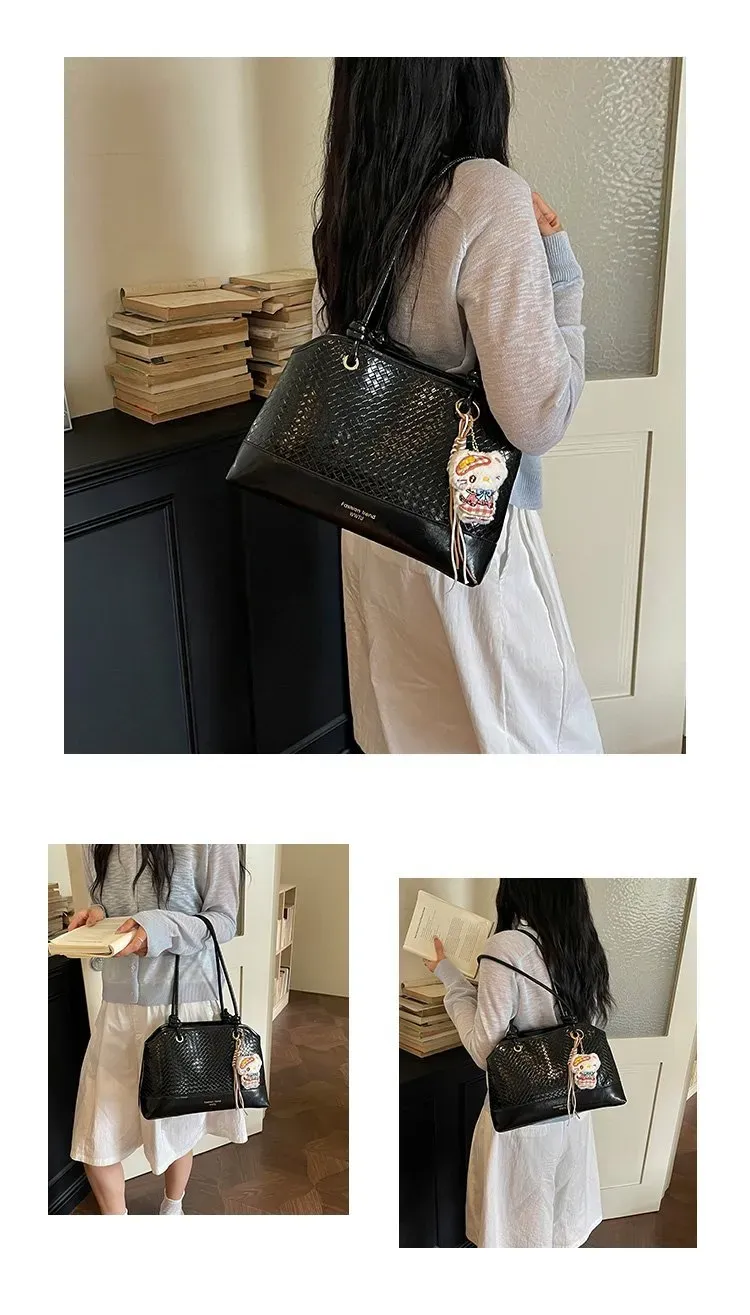 Tas Selempang Wanita Bahan PU Sintetis Motif Print Warna Pink Bentuk Kotak Tali Resleting
