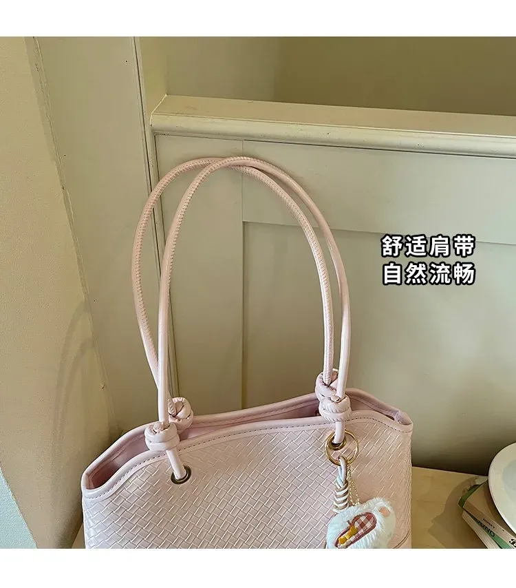 Tas Selempang Wanita Bahan PU Sintetis Motif Print Warna Pink Bentuk Kotak Tali Resleting