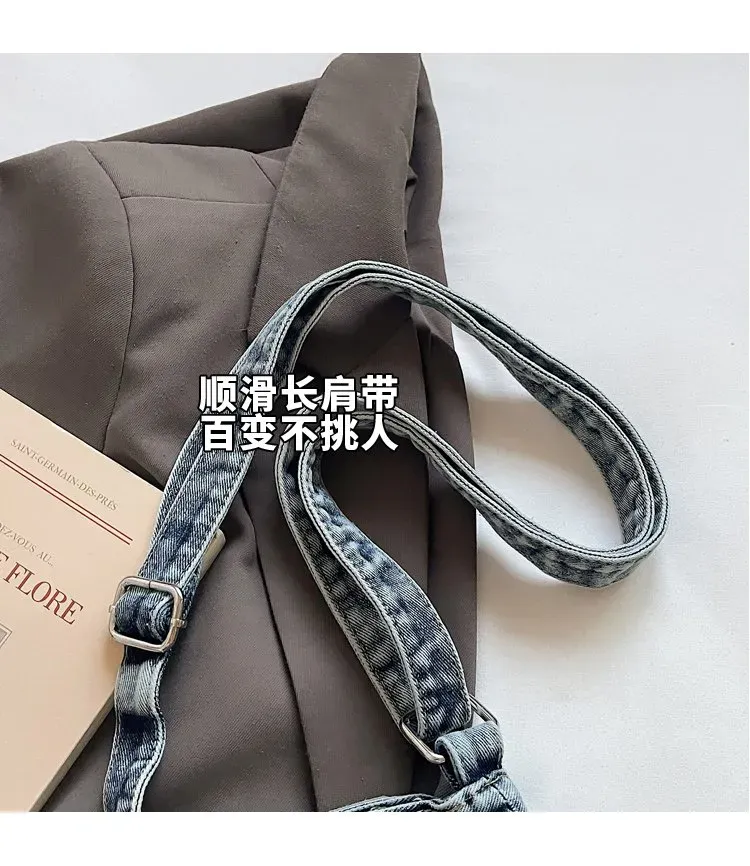 Tas Selempang Wanita Bahan PU Sintetis Polos Warna Biru Bentuk Kotak Tali Model Import