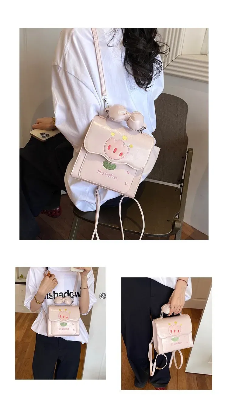 Tas Selempang Wanita Bahan PU Sintetis Polos Warna Pink Bentuk Kotak Tali Pilihan Reseller