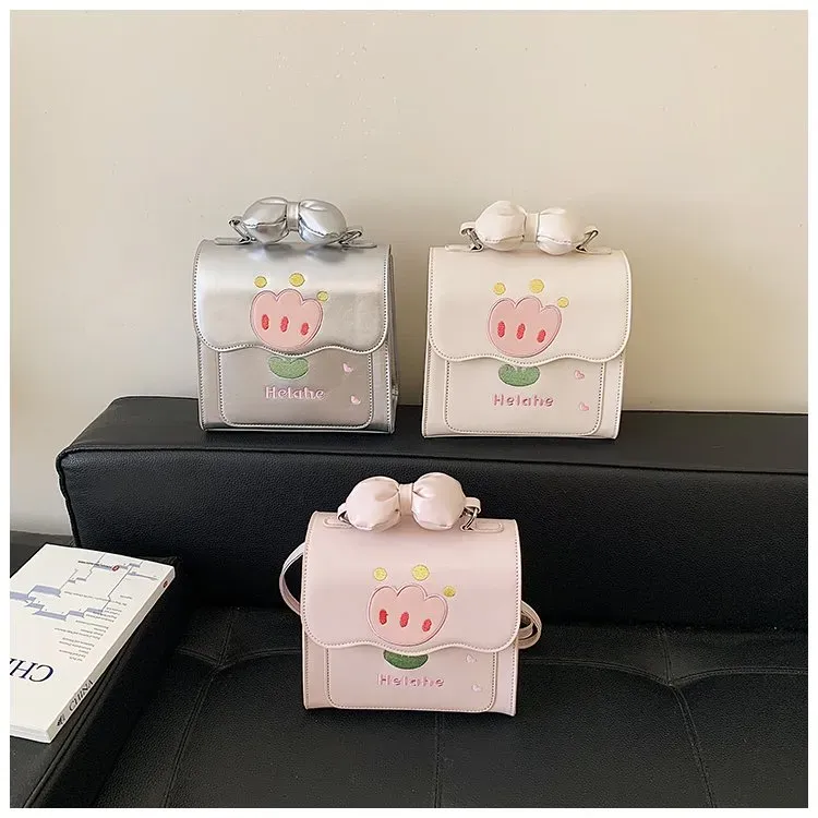 Tas Selempang Wanita Bahan PU Sintetis Polos Warna Pink Bentuk Kotak Tali Pilihan Reseller