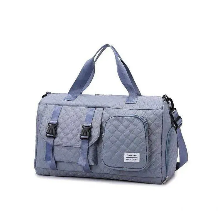 Tas Selempang Wanita Bahan Nylon Model Quilted Warna Pink Bentuk Kotak Tali Grosir Import