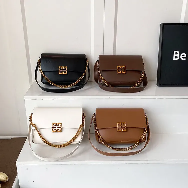 Tas Selempang Wanita Bahan PU Sintetis Polos Warna Hitam Bentuk Kotak Tali Stok Grosir