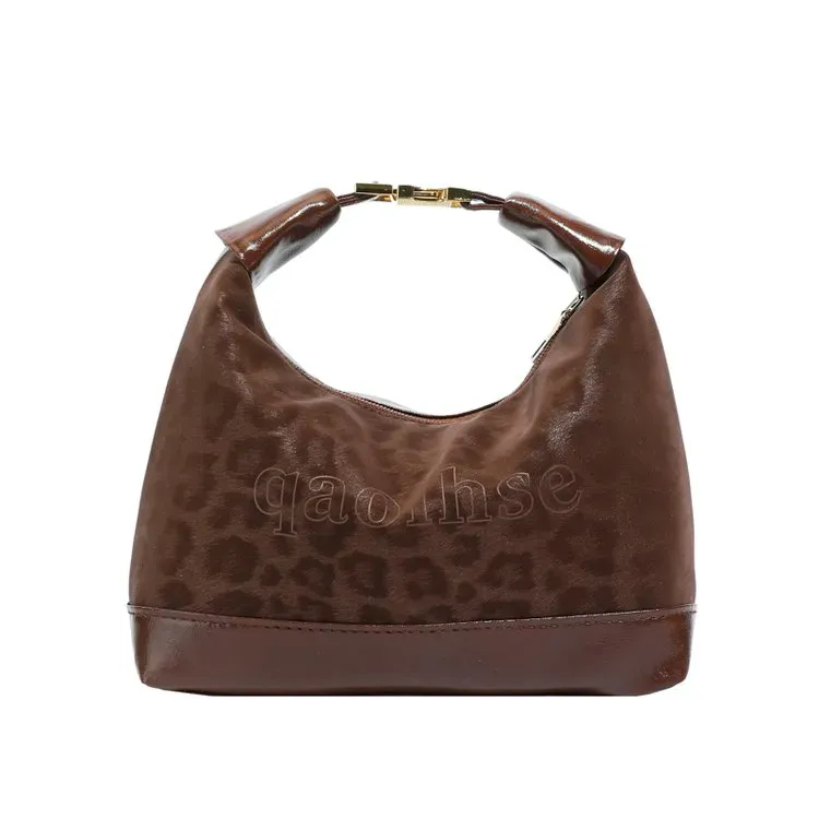 Tas Selempang Wanita Bahan PU Sintetis Motif Print Model Hobo Tali Lebar Grosir Import