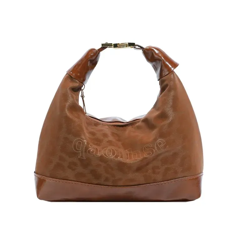 Tas Selempang Wanita Bahan PU Sintetis Motif Print Model Hobo Tali Lebar Grosir Import