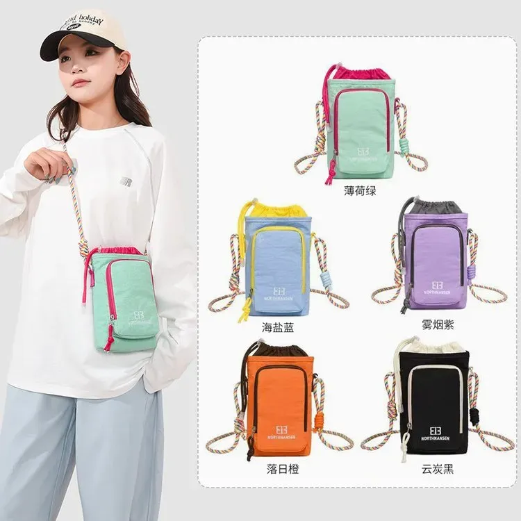 Tas Ransel Wanita Bahan Nylon Polos Bentuk Kotak Tali Lebar Resleting Grosir Import