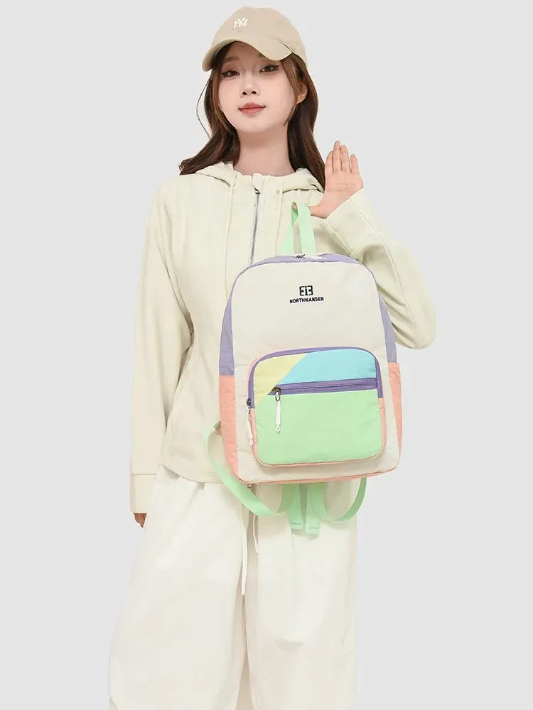 Tas Ransel Wanita Bahan Nylon Warna Putih Resleting Fashion Grosir Import