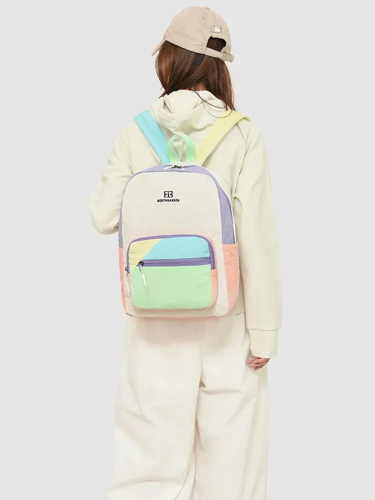 Tas Ransel Wanita Bahan Nylon Warna Putih Resleting Fashion Grosir Import