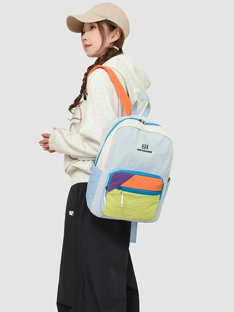 Tas Ransel Wanita Bahan Nylon Warna Putih Resleting Fashion Grosir Import