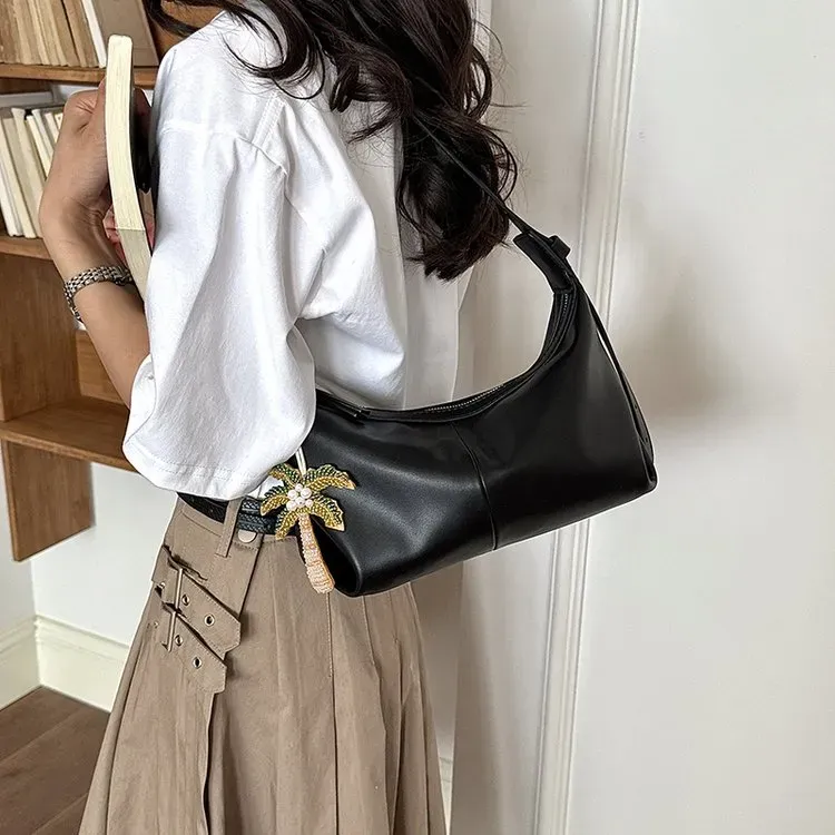 Tas Selempang Wanita Bahan Nylon Motif Grid Bentuk Kotak Tali Panjang Resleting Grosir Import