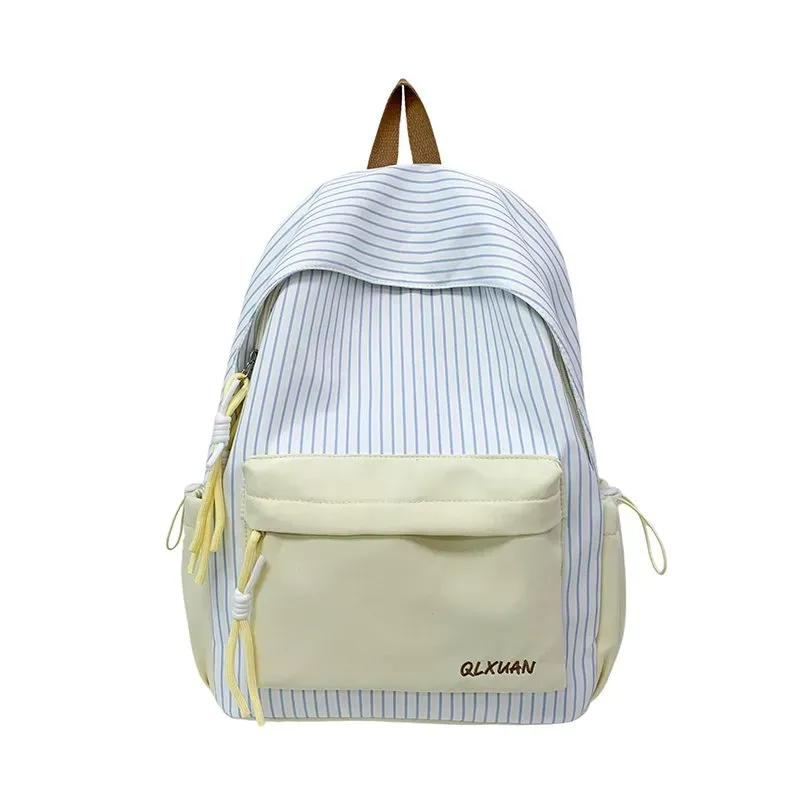 Tas Selempang Wanita Bahan Nylon Motif Polkadot Warna Biru Resleting Grosir Import