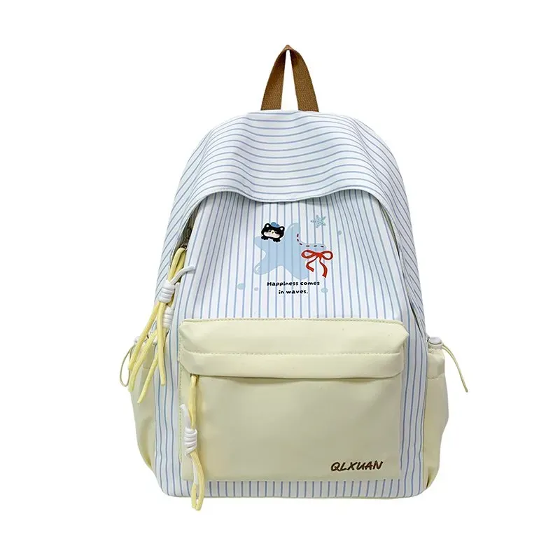 Tas Selempang Wanita Bahan Nylon Motif Polkadot Warna Biru Resleting Grosir Import