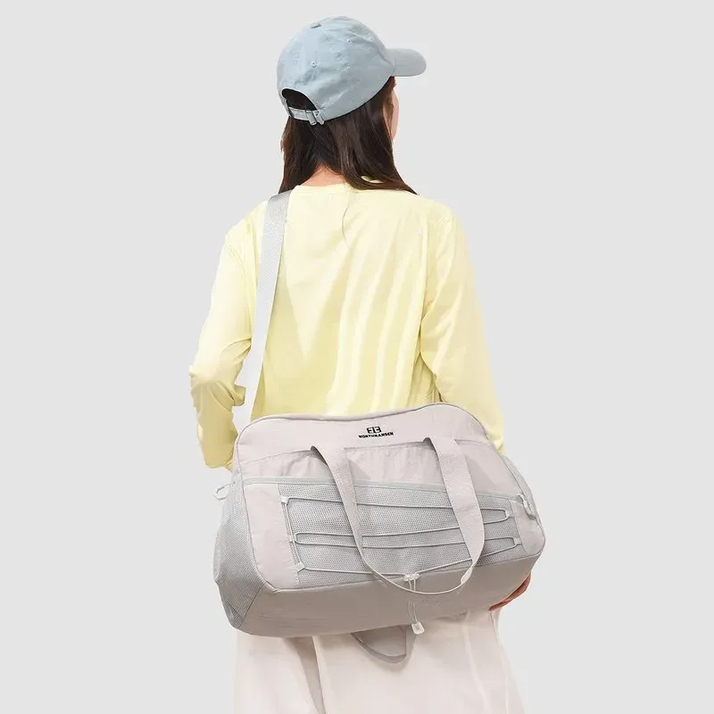 Tas Selempang Wanita Bahan Nylon Polos Bentuk Kotak Tali Serut Resleting Grosir Import