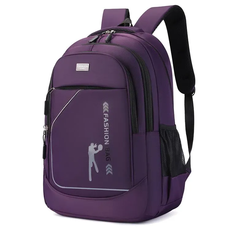 Tas Ransel Pria Bahan Oxford Polos Warna Biru Bentuk Kotak Tali Lebar Resleting Grosir Import