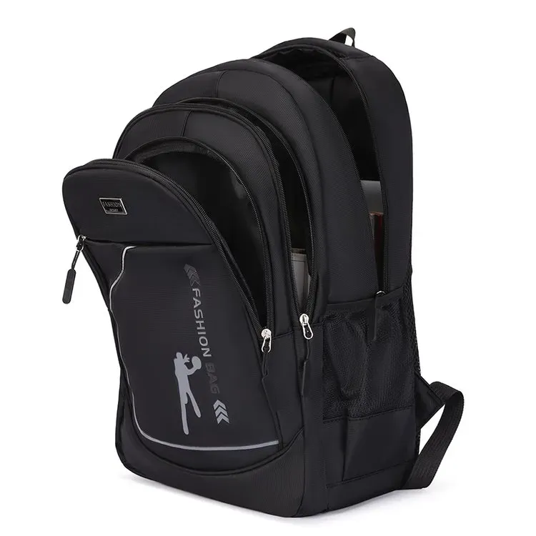 Tas Ransel Pria Bahan Oxford Polos Warna Biru Bentuk Kotak Tali Lebar Resleting Grosir Import