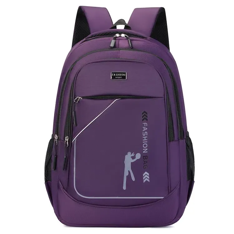 Tas Ransel Pria Bahan Oxford Polos Warna Biru Bentuk Kotak Tali Lebar Resleting Grosir Import