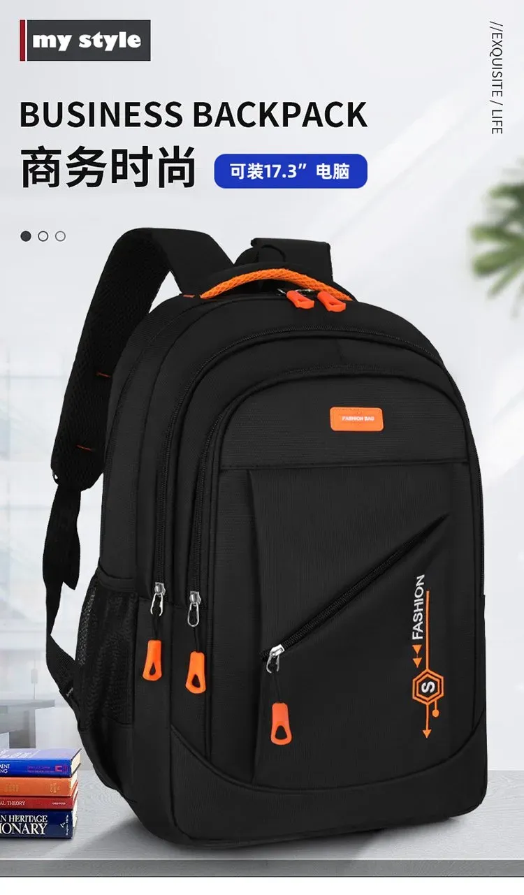 Tas Ransel Wanita Bahan Nylon Polos Warna Hitam Bentuk Kotak Tali Lebar untuk Kerja Grosir