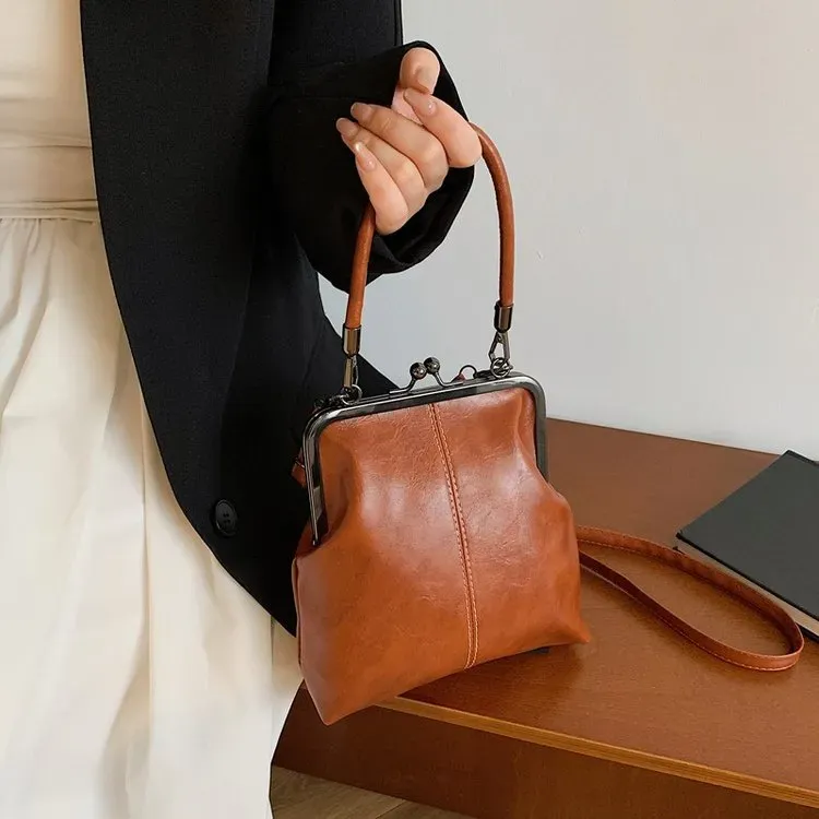 Tas Selempang Wanita Bahan PU Sintetis Polos Warna Putih Bentuk Kotak Tali untuk Toko Online