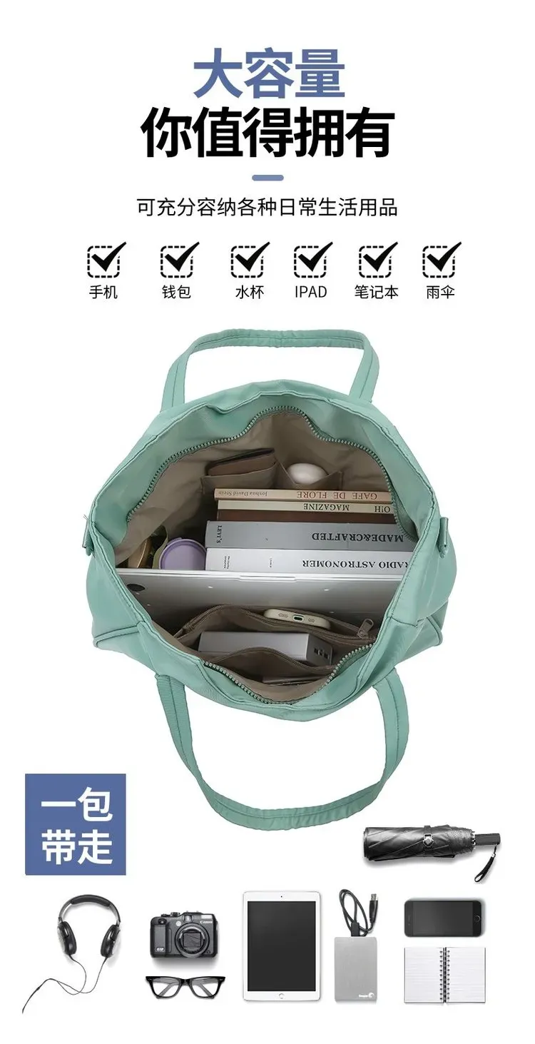Tas Selempang Wanita Bahan Nylon Polos Warna Hijau Bentuk Kotak Tali Panjang Resleting Grosir