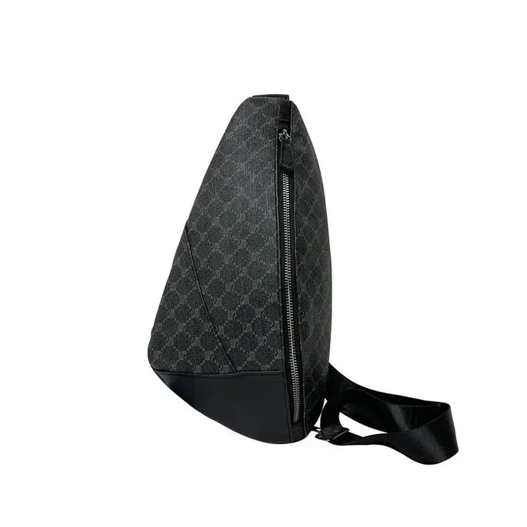 Tas Selempang Pria Bahan Nylon Motif Cekrek Warna Hitam Bentuk Kotak Tali Lebar Grosir Import kategori tas selempang grosir