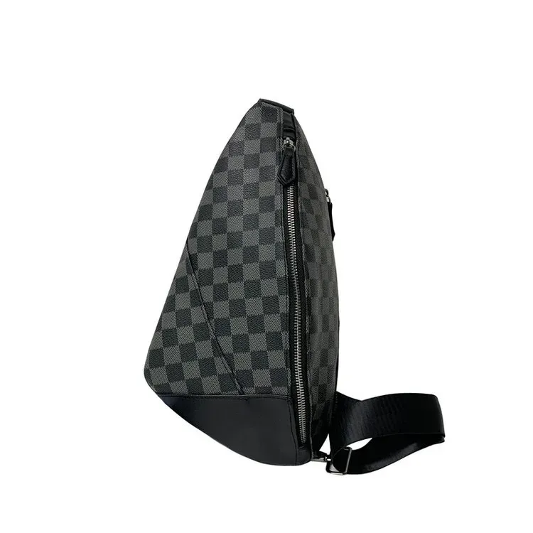 Tas Selempang Pria Bahan Nylon Motif Cekrek Warna Hitam Bentuk Kotak Tali Lebar Grosir Import
