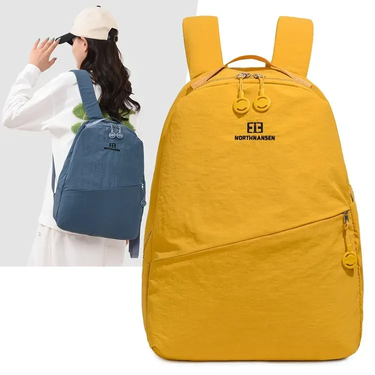 Tas Ransel Wanita Bahan Nylon Warna Hitam Resleting Fashion Grosir Import
