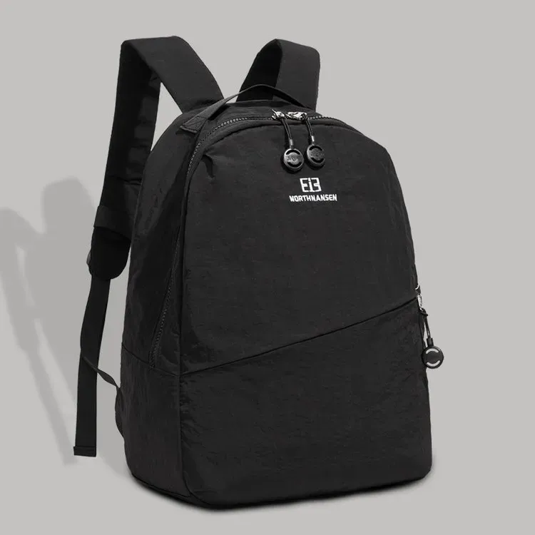 Tas Ransel Wanita Bahan Nylon Warna Hitam Resleting Fashion Grosir Import