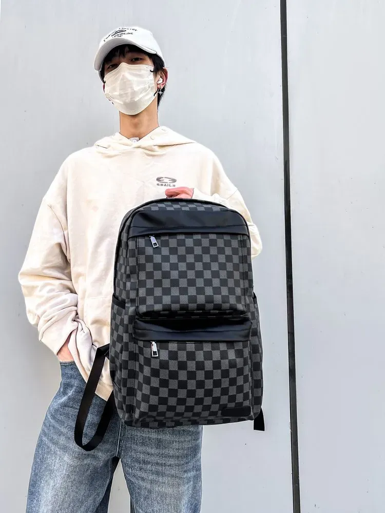 Tas Ransel Pria Bahan Oxford Warna Hitam Kapasitas Besar Resleting untuk Sekolah Grosir Import