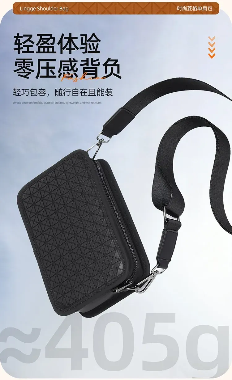 Tas Selempang Wanita Bahan PU Sintetis Model Quilted Warna Hitam Bentuk Kotak untuk Jualan