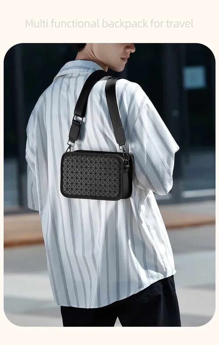 Tas Selempang Wanita Bahan PU Sintetis Model Quilted Warna Hitam Bentuk Kotak untuk Jualan