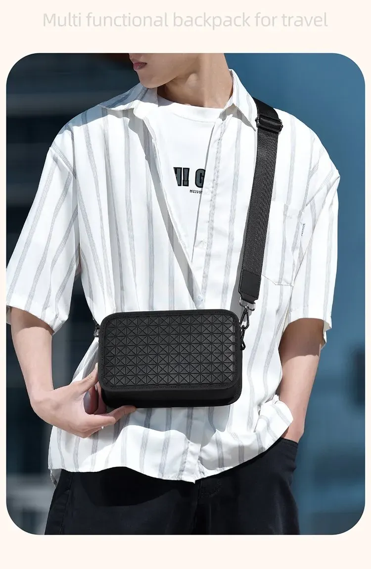 Tas Selempang Wanita Bahan PU Sintetis Model Quilted Warna Hitam Bentuk Kotak untuk Jualan