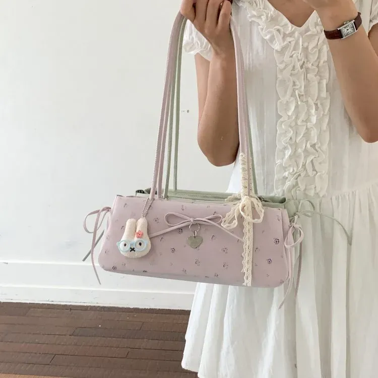 Tas Tote Wanita Bahan PU Sintetis Motif Polkadot Warna Hitam Bentuk Kotak Tali Grosir Import