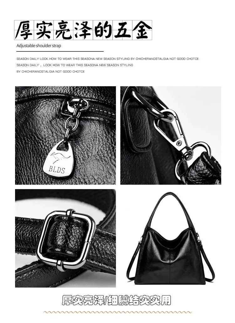 Tas Selempang Wanita Bahan PU Sintetis Polos Warna Hitam Model Hobo Tali Panjang Harga Grosir