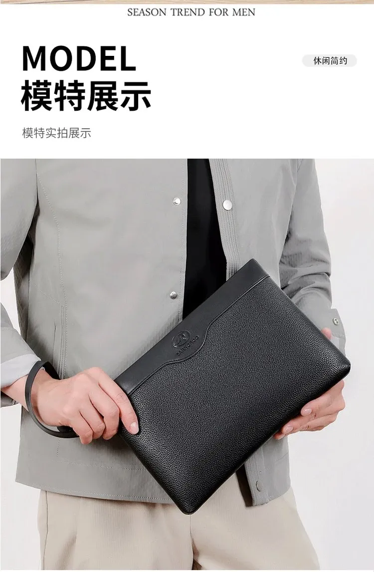 Tas Selempang Pria Bahan PU Sintetis Polos Warna Hitam Bentuk Kotak Tali Rantai Grosir Import