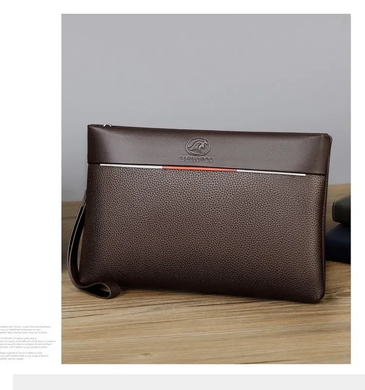 Tas Selempang Pria Bahan PU Sintetis Polos Bentuk Kotak Kapasitas Besar Grosir Import