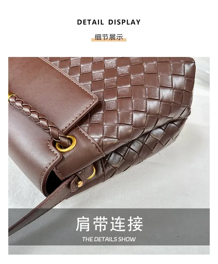 Tas Selempang Wanita Bahan PU Sintetis Model Quilted Bentuk Kotak Tali Panjang untuk Reseller