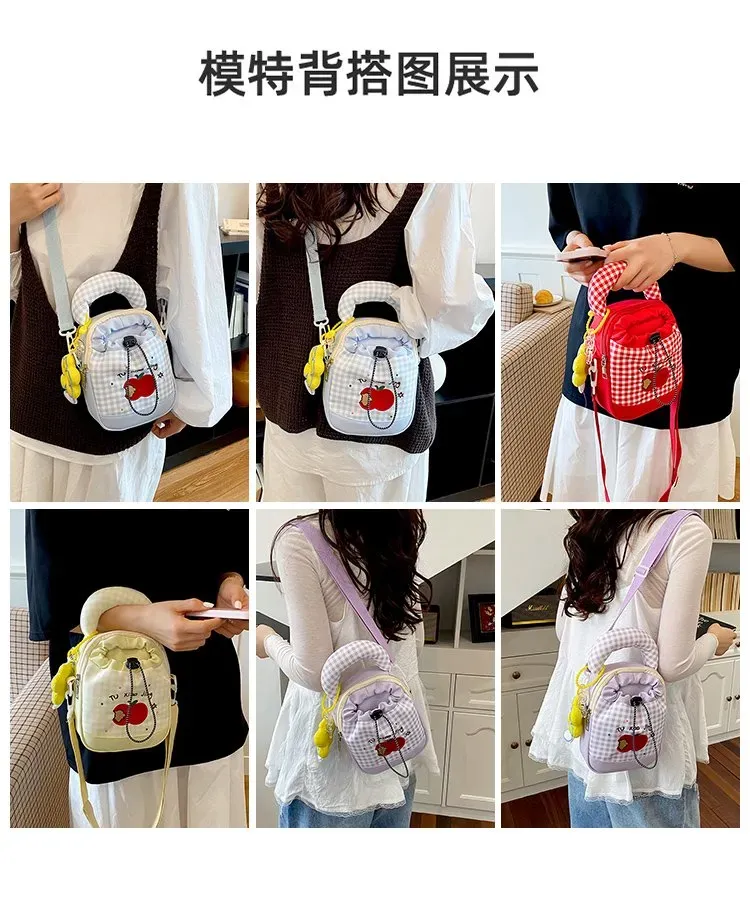 Tas Selempang Wanita Bahan PU Sintetis Motif Polkadot Warna Biru Bentuk Kotak Grosir Import