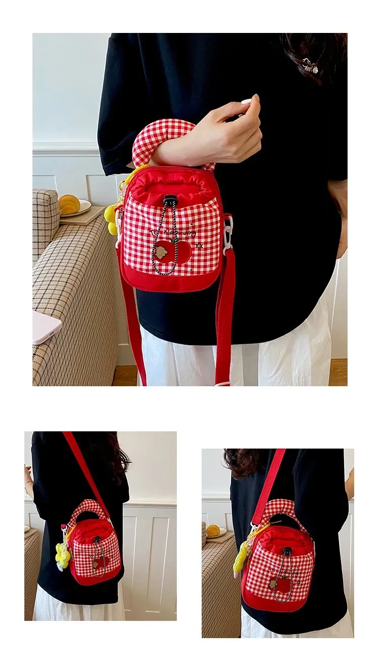 Tas Selempang Wanita Bahan PU Sintetis Motif Polkadot Warna Biru Bentuk Kotak Grosir Import