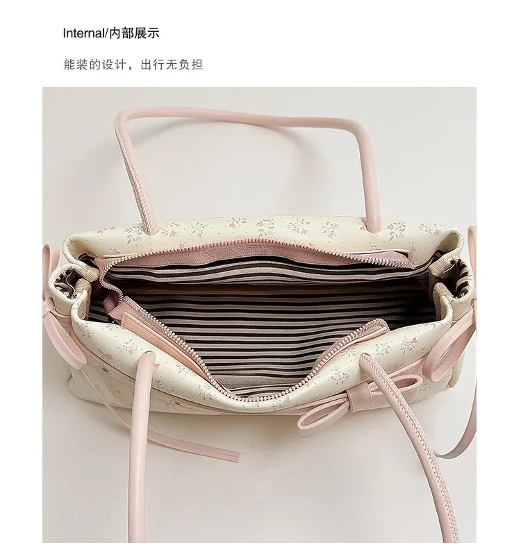 Tas Selempang Wanita Bahan PU Sintetis Motif Print Warna Pink Bentuk Kotak Tali untuk Toko