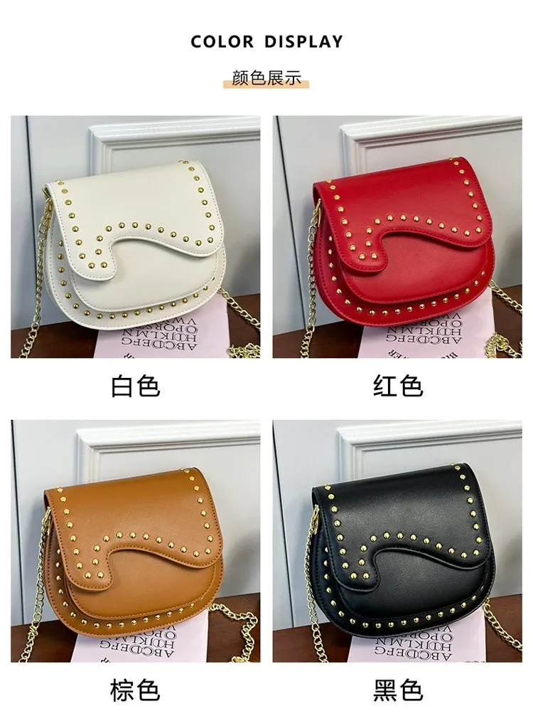 Tas Selempang Wanita Bahan PU Sintetis Polos Warna Hitam Bentuk Crescent Tali Grosir Import